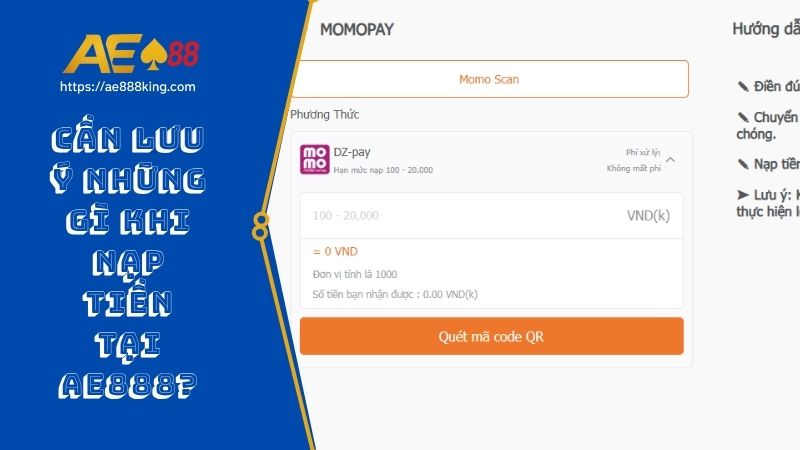 Cần lưu ý những gì khi nạp tiền tại AE888?