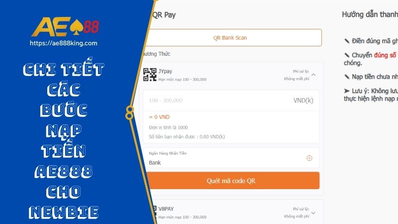 Chi tiết các bước nạp tiền AE888 cho newbie